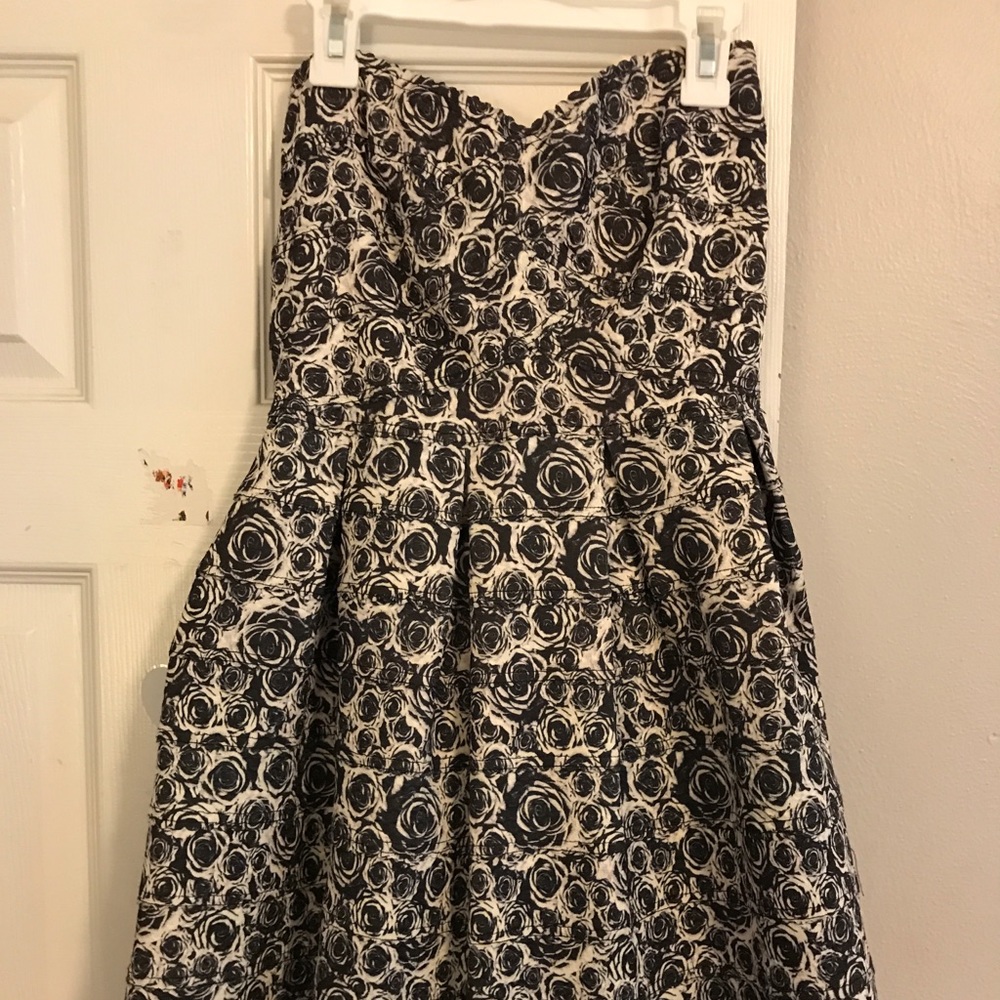 strapless floral dress